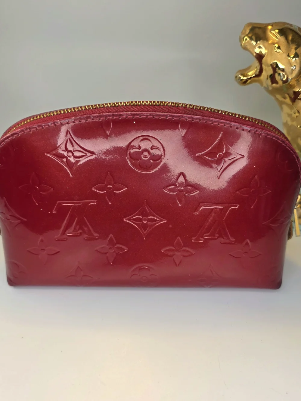 Louis Vuitton Red Vernis Cosmetic Pouch 🍒✨️ W/ COA